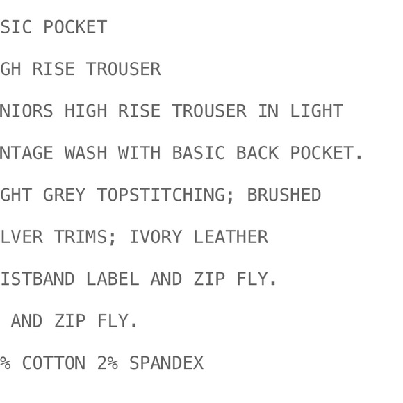 Rock & Roll Denim High Rise Trouser Jeans - Picture 4 of 4